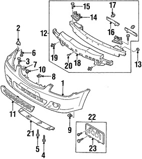 Foto de Soporte de la placa Original para Mazda Protege 2002 2003 2001 Mazda Protege5 2002 Marca MAZDA N�mero de Parte C10450171B