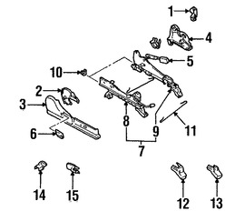 Foto de Cubierta del Mecanismo de Ajuste de Reclinacion de Asiento Original para Mazda Protege 2002 2003 2001 Mazda Protege5 2003 2002 Marca MAZDA Nmero de Parte B25D881F465