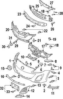 Foto de Riel de soporte de cubierta de parachoques Original para Mazda 3 2010 2011 2012 2013 Marca MAZDA N�mero de Parte BBM4500U1G