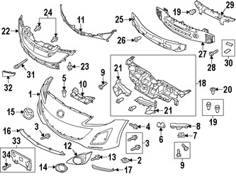 Foto de Soporte de cubierta de parachoques Original para Mazda 3 2010 2011 2012 2013 Marca MAZDA N�mero de Parte BBM450151A