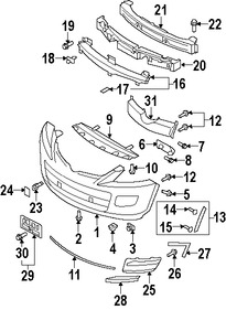 Foto de Perno de la barra de impacto del parachoque Original para Mazda CX-9 Mazda CX-7 Marca MAZDA N�mero de Parte 9YA02A004