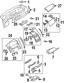 Foto de Cubierta de Panel de Instrumentos Original para Mazda CX-9 Marca MAZDA Nmero de Parte TD1164530B