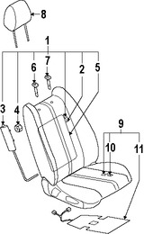 Foto de Almohadilla Calentadora de Asiento Original para Mazda CX-9 2007 2008 2009 Marca MAZDA Nmero de Parte TD1388122