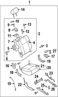 Foto de Panel posterior de Asiento Original para Mazda CX-9 2007 2008 2009 Marca MAZDA Nmero de Parte TD11882E0