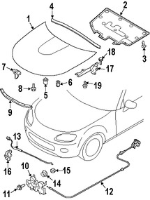 Foto de Bisagra del capo Original para Mazda MX-5 Miata Marca MAZDA N�mero de Parte NE5152410A