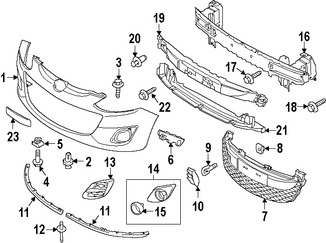 Foto de Soporte de la placa Original para Mazda 2 2011 2012 2013 2014 Marca MAZDA Nmero de Parte DR6150170