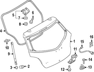 Foto de Soporte Elevaci�n Puerta Trasera Original para Mazda 2 2011 2012 2013 2014 Marca MAZDA N�mero de Parte D65163620A