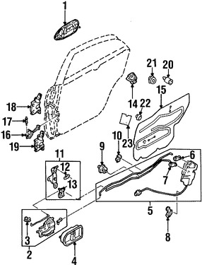 Foto de Clip del Botn de Puerta Original para Mazda 626 Mazda Protege Mazda Protege5 Marca MAZDA Nmero de Parte 992780307