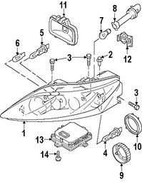 Foto de Portabombilla del Faro Original para Mazda 6 2006 2007 2008 Marca MAZDA Nmero de Parte GJ6E510B3