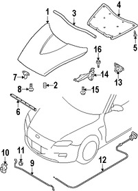 Foto de Bisagra del capo Original para Mazda RX-8 Marca MAZDA N�mero de Parte F15152410C