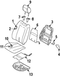 Foto de Almohadilla Calentadora de Asiento Original para Mazda CX-7 2007 2008 2009 2010 2011 2012 Marca MAZDA N�mero de Parte EG2488171