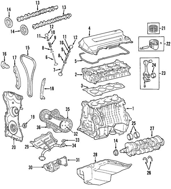 Foto de Arbol de Levas Original para Mazda B2300 2003 2004 2005 Marca MAZDA N�mero de Parte LF0112421A