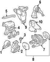 Foto de Soporte de Montura del motor Original para Mitsubishi Eclipse Mitsubishi Galant Marca Mitsubishi Nmero de Parte 1091A075