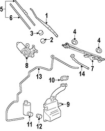 Foto de Cubierta del Brazo Limpiaparabrisas Original para Mitsubishi Eclipse Mitsubishi Outlander Marca Mitsubishi Nmero de Parte MN154606