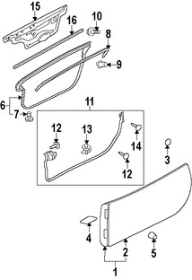 Foto de Sello de la puerta Original para Mitsubishi Eclipse Marca Mitsubishi Nmero de Parte MR987639