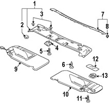 Foto de Parasol / Visera Original para Mitsubishi Eclipse 2007 2008 2009 2010 2011 2012 Marca Mitsubishi Nmero de Parte MN162061XB