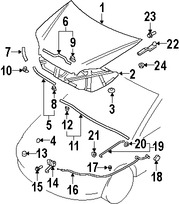 Foto de Sello del capo Original para Mitsubishi Outlander Mitsubishi Outlander Sport Marca Mitsubishi Nmero de Parte 5902A006