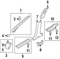 Foto de Juego de Molduras Pilar de Puerta Original para Mitsubishi Outlander Mitsubishi Outlander Sport Marca Mitsubishi Nmero de Parte 7211A141XA