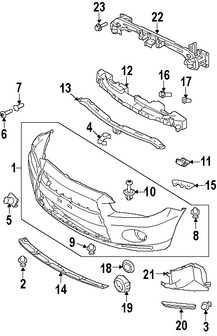 Foto de Cubierta del parachoques Original para Mitsubishi Outlander 2010 2011 2012 2013 Marca Mitsubishi Nmero de Parte 6400D099