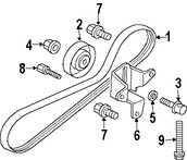 Foto de Perno de la polea del tensor de la correa Original para Dodge Stealth Mitsubishi Endeavor Mitsubishi Galant Mitsubishi Eclipse Marca Mitsubishi Nmero de Parte MD169798