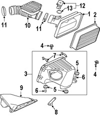 Foto de Aislante de la carcasa del filtro de aire Original para Mitsubishi Endeavor Mitsubishi Galant Mitsubishi Eclipse Mitsubishi Lancer Mitsubishi Outlander Mitsubishi Outlander Sport Marca Mitsubishi Parte #MR404532