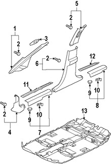 Foto de Juego de Molduras Pilar de Puerta Original para Mitsubishi Endeavor 2007 2008 2010 2011 Marca Mitsubishi N�mero de Parte 7211A042YA