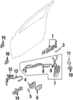 Foto de Switch de Bloqueo de la Perta Original para Mitsubishi Endeavor Mitsubishi Galant Marca Mitsubishi N�mero de Parte 6371A044