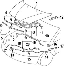 Foto de Sello del capo Original para Mitsubishi Endeavor Marca Mitsubishi N�mero de Parte MR565517
