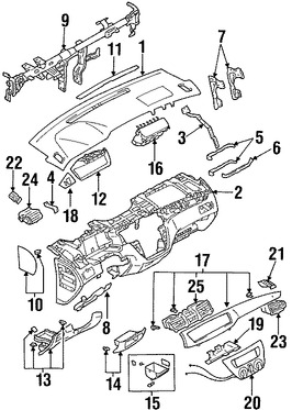 Foto de Cobertura Panel de Instrumentos Original para Mitsubishi Lancer 2003 2004 2005 2006 2002 2007 Marca Mitsubishi Nmero de Parte MR550059