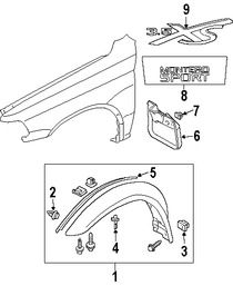 Foto de Guarda lodo Original para Mitsubishi Montero Sport Marca Mitsubishi Nmero de Parte R109283