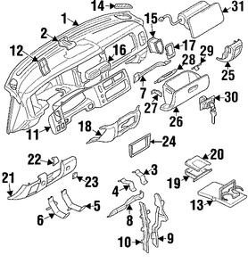 Foto de Guantera Original para Mitsubishi Montero Sport 1997 1998 1999 Marca Mitsubishi Nmero de Parte MR402997