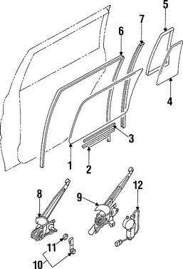 Foto de Manilla de Ventana Original para Mitsubishi Montero Sport 1997 1998 1999 Marca Mitsubishi N�mero de Parte MR769311