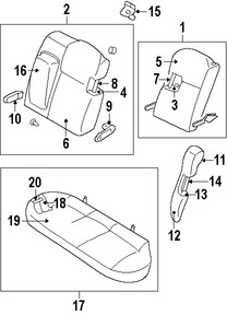 Foto de Bastidor de Respaldo de Asiento Original para Mitsubishi Lancer 2006 2007 2004 2005 Marca Mitsubishi Nmero de Parte MR524526