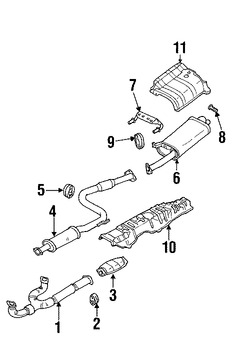 Foto de Sujetador Sistema de Escape Original para Mitsubishi Diamante Mitsubishi Galant Mitsubishi Eclipse Mitsubishi Endeavor Marca Mitsubishi Nmero de Parte 1577A049