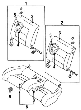 Foto de Bastidor de Respaldo de Asiento Original para Eagle Talon Mitsubishi Eclipse Marca Mitsubishi Nmero de Parte MR140223