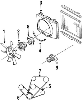 Foto de Cubierta de ventilador de enfriamiento del motor Original para Infiniti M30 Nissan  Nissan Pickup Nissan Frontier Nissan Pathfinder Nissan Xterra Marca NISSAN Parte #2147741L00