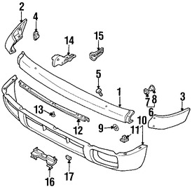 Foto de Soporte de la placa Original para Hyundai Santa Fe Nissan Pathfinder Marca NISSAN N�mero de Parte 962100W000