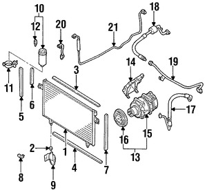 Foto de Manguera de succin Refrigerante Aire Acondicionad Original para Infiniti QX4 2002 2003 Nissan Pathfinder 2002 2003 2004 Marca NISSAN Nmero de Parte 924804W022