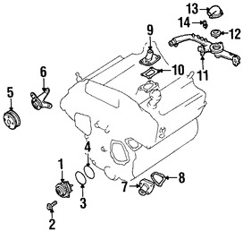 Foto de Carcasa del termostato del refrigerante del motor Original para Infiniti I30 Infiniti I35 Infiniti QX4 Nissan Pathfinder Marca NISSAN Nmero de Parte 140752Y001