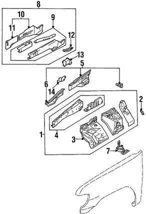 Foto de Conjunto de proteccion del guardafangos Original para Infiniti QX4 Nissan Pathfinder Marca NISSAN Nmero de Parte 641000W030