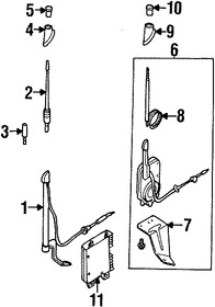 Foto de Mstil de Antena de Radio Original para Nissan Pathfinder Infiniti QX4 Marca NISSAN Nmero de Parte 282001W205