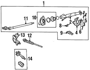 Foto de Eje de Columna de Direccin Original para Nissan Pathfinder Infiniti QX4 Marca NISSAN Nmero de Parte 488204W915