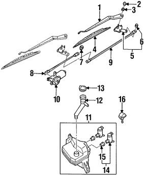 Foto de Brazo de Limpiaparabrisas Original para Infiniti QX4 Nissan Pathfinder Marca NISSAN Nmero de Parte 288810W00B