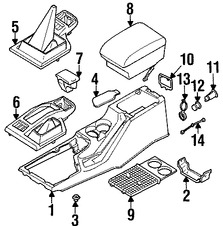 Foto de Panel de la Consola Original para Infiniti QX4 2001 Nissan Pathfinder 2001 2002 2003 2004 Marca NISSAN Nmero de Parte 969314W300