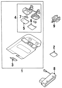 Foto de Lente de luz de mapa Original para Nissan Pathfinder 1999 2000 Infiniti QX4 1999 2000 2001 Marca NISSAN Nmero de Parte 264312W700