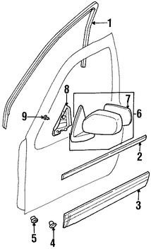 Foto de Protector contra Intemperie Cristal de Puerta Original para Nissan Pathfinder Infiniti QX4 Marca NISSAN Nmero de Parte 808200W00A