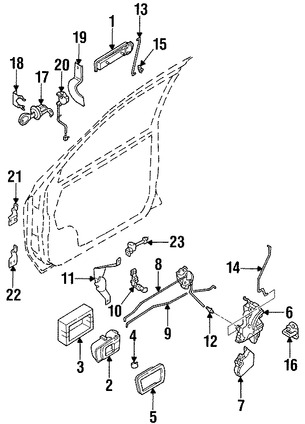 Foto de Bisagra de puerta Original para Infiniti QX4 Nissan Pathfinder Marca NISSAN Nmero de Parte 804011M20A