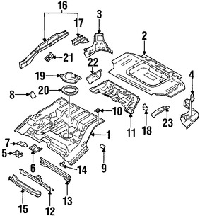 Foto de Travesano Plataforma de Piso Original para Nissan Pathfinder Infiniti QX4 Marca NISSAN Nmero de Parte 756170W731