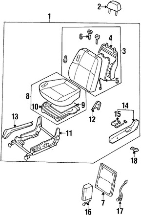 Foto de Almohadilla Calentadora de Asiento Original para Infiniti QX4 Infiniti G20 Nissan Pathfinder Marca NISSAN Nmero de Parte 876358H505