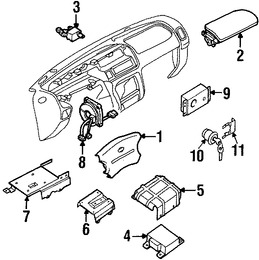 Foto de Interruptor para deshabilitar Air Bag lado Pasajero Original para Nissan Frontier 1999 2000 2001 1998 Marca NISSAN Nmero de Parte 255857B410